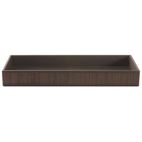 Mendong Collection, Bath Tray with Leather Match Trim and Interior, Java
